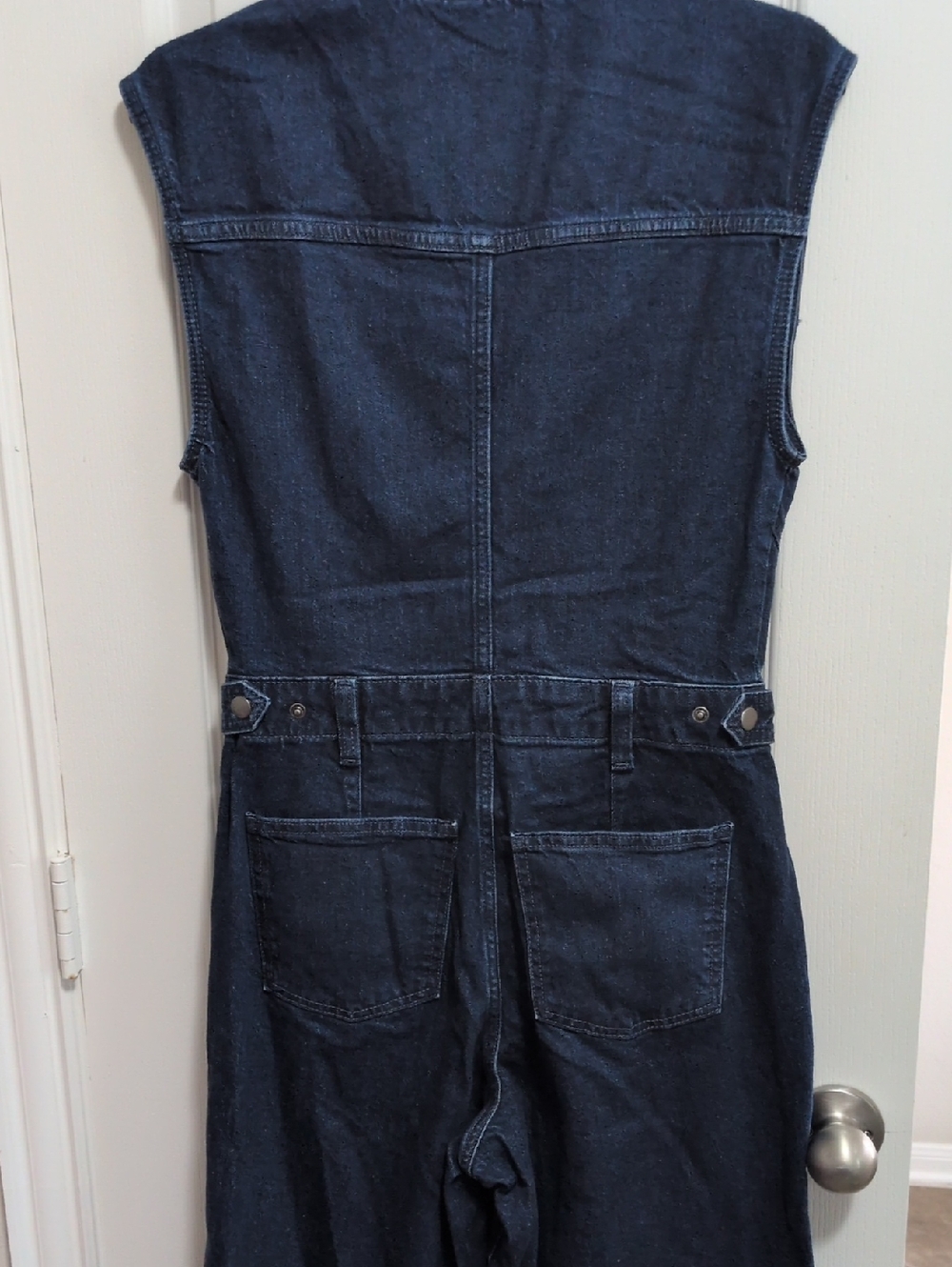 Dark Wash Denim Jumpsuit - Picture 6 of 7